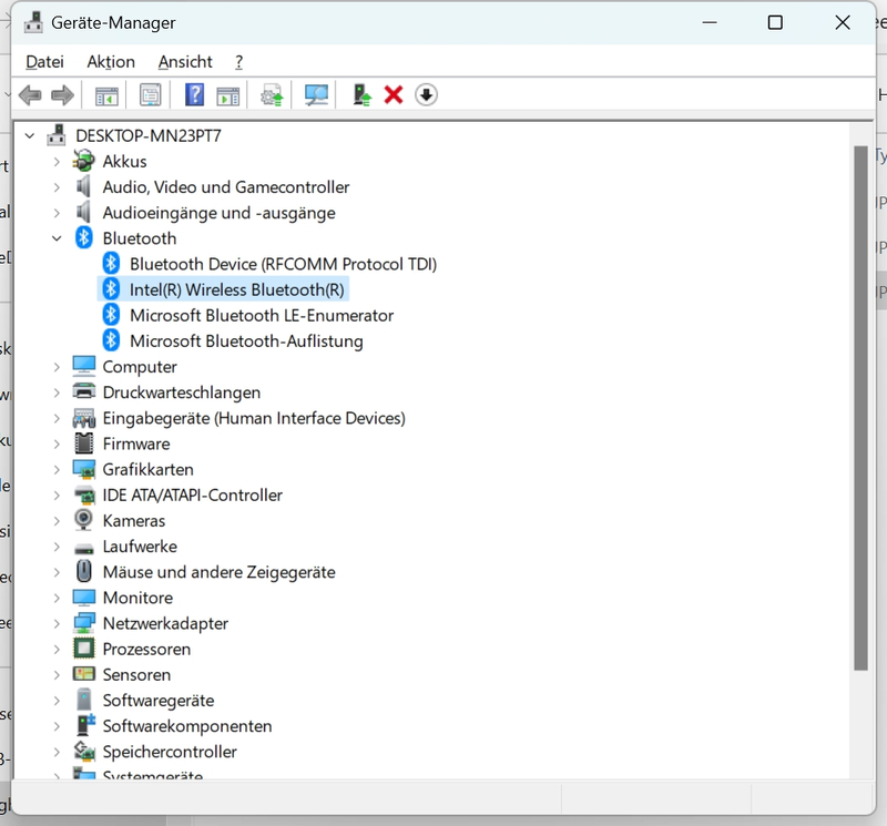 Win 11 Gerätemanager Bluetooth