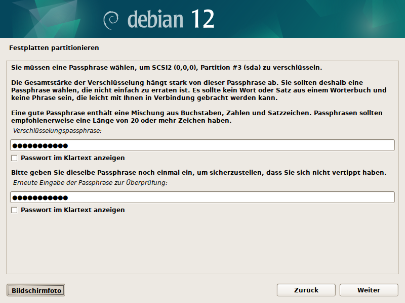 Debian Installer Partitionsmanager