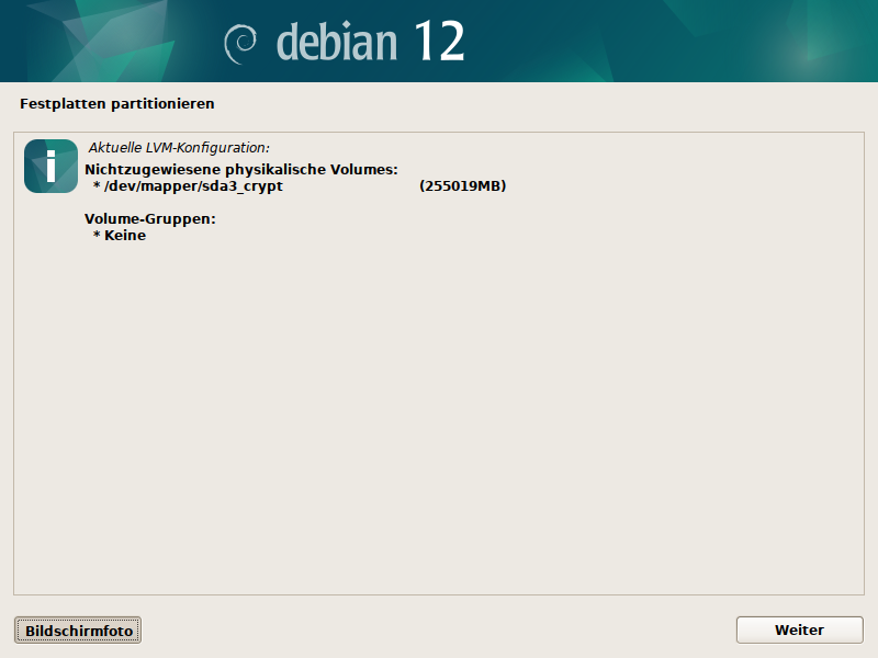 Debian Installer Partitionsmanager