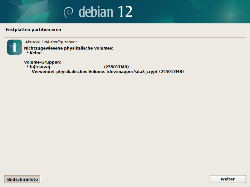 Debian Installer Partitionsmanager