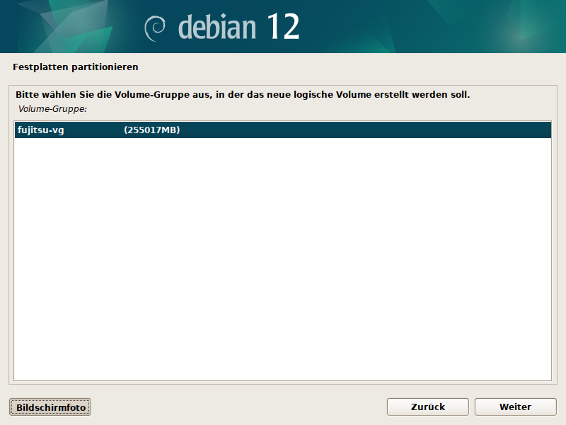 Debian Installer Partitionsmanager