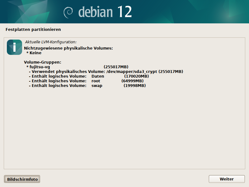 Debian Installer Partitionsmanager