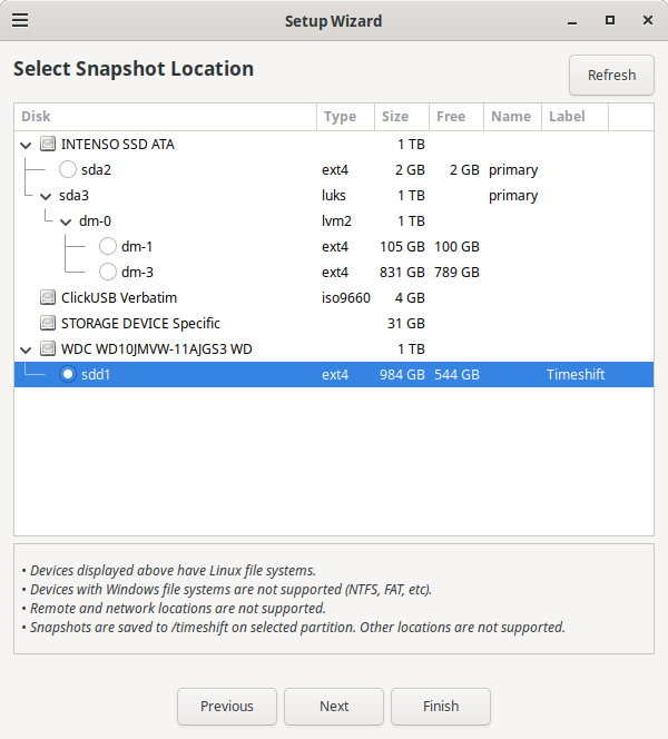 =Datenwiederherstellung mit Timeshift=