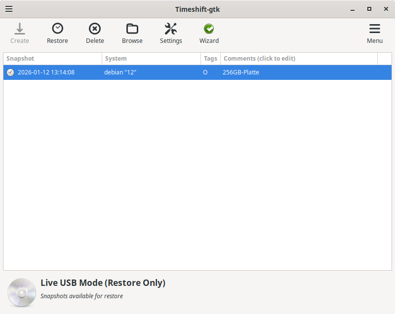 =Datenwiederherstellung mit Timeshift=