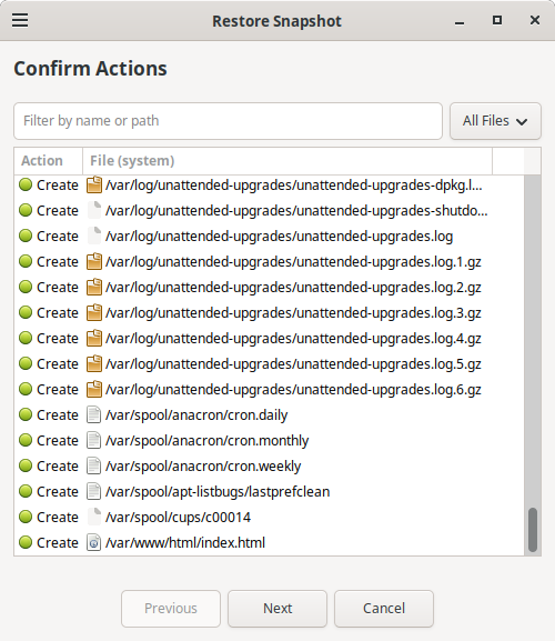 =Datenwiederherstellung mit Timeshift=