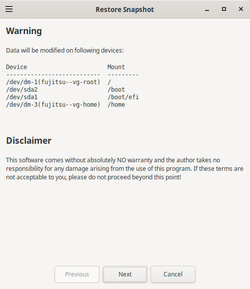 =Datenwiederherstellung mit Timeshift=